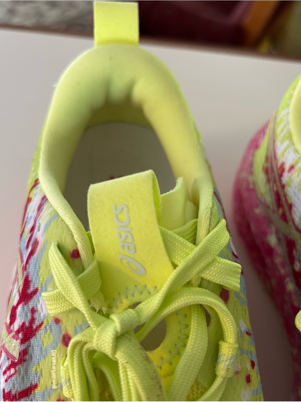 ASICS Neon Yellow & Pink Women's Athletic Running Shoes - Picture 6 of 6